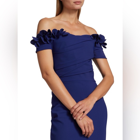 Chiara Boni La Petite Robe Yiana Floral Appliqué Gown Size 10 $1090 - Picture 5 of 13